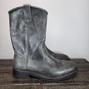 Allen Edmonds Dallas Roper Mens Size 9 D Leather Boots Husk Brown 7549